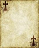 cross on old parchment