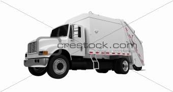 trash truck over white