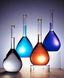 Glass flasks in color
