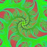 Green Spiral on Red