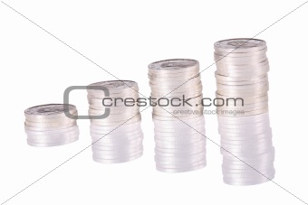 Stack of pure silver coins