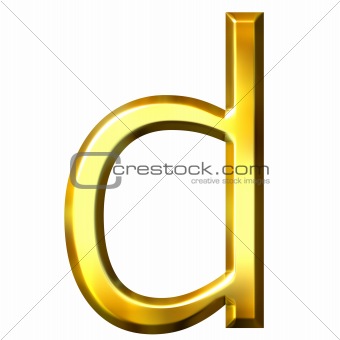 3D Golden Letter d