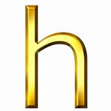 3D Golden Letter h