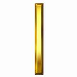 3D Golden Letter l