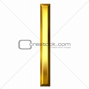 3D Golden Letter l