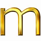 3D Golden Letter m
