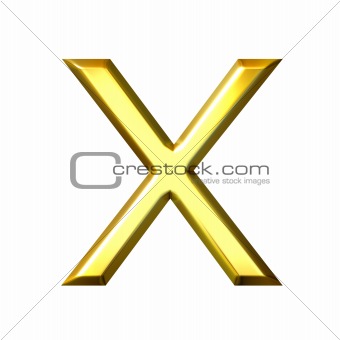 3D Golden Letter x