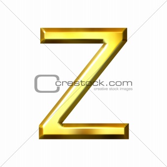 3D Golden Letter z