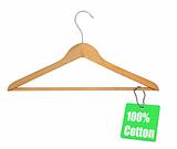 coat hanger and 100% cotton tag