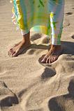 feet and beach wrap