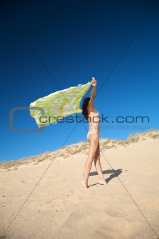 sexy woman with beach wrap