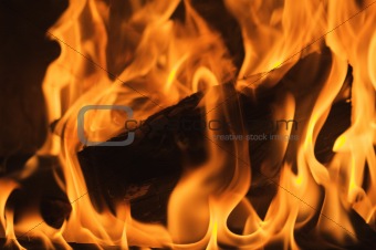 Abstract Macro of Flames Background