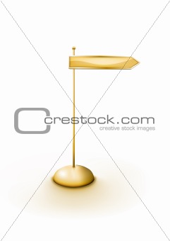 golden arrowed direction sign