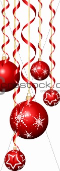 Christmas baubles and streamers