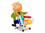 Businessman with shopingcart