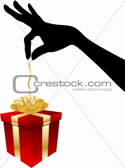 Female giving gift