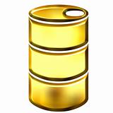 3D Golden Oil Drum