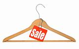 coat hanger and sale tag 