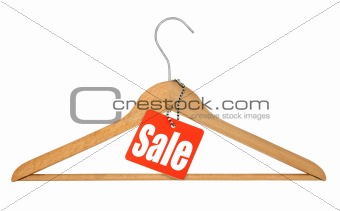 coat hanger and sale tag 