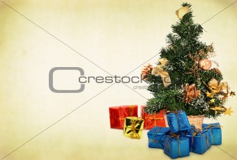 christmas tree and presents 