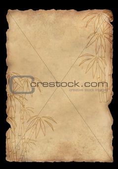 Sheet rice paper with figure of bamboo