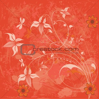 Floral background with a frame for a text.