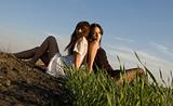 Two girls on the grass 2