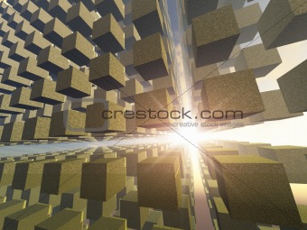 Light Flash Between Collective Cubes