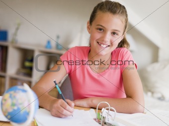 Young Girl Doing Her Homework