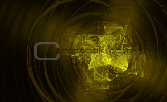 Radiating yellow abstract background