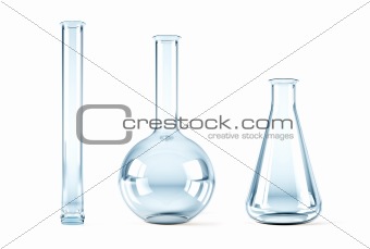 empty chemical flasks