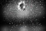 Disco ball with lights and confetti party background