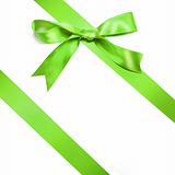 Holiday green bow isolated on white background