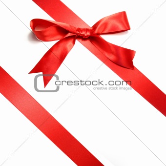Holiday red bow isolated on white background