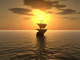 ship & sunset