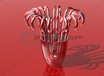 Glass of candy canes