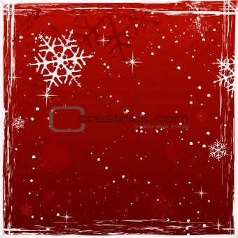 Red square grunge christmas background