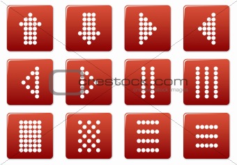 Matrix symbols square icons set.