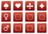 Games square icons set.
