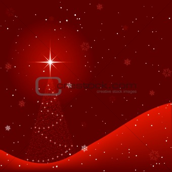 Red square grunge christmas background