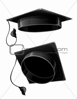 isolated vector cap of university student