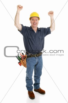 Construction Worker Excited