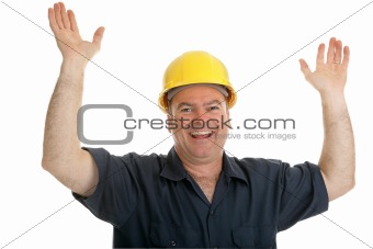 Construction Worker Overjoyed