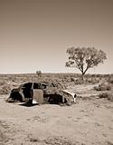 old car in the desert