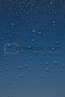 Water Droplets on blue background
