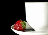 Cup of coffee and strawberry