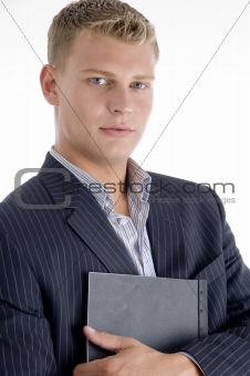 businessman holding folder