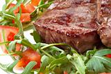 beef steak with rocket salad