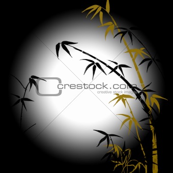 Silhouette a bamboo