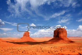 Monument Valley Buttes With Beautiful Sky